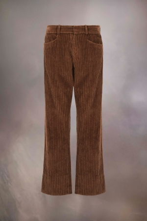 Maison Margiela Corduroy Cropped Trousers Brown | 062948-EAQ