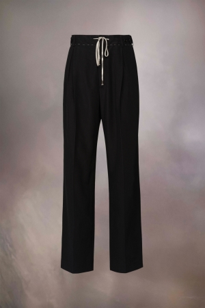 Maison Margiela Cotton Moiré Trousers Black | 289610-UNL