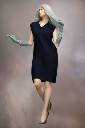 Maison Margiela Knit Dress Blue | 205148-HZM