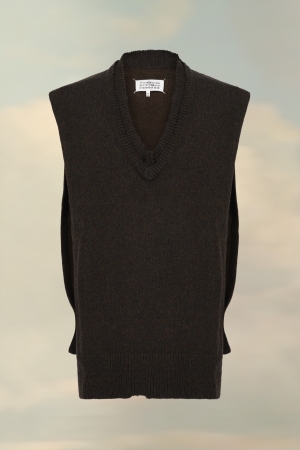 Maison Margiela Layered Knit Vest Bronze | 104857-CQN