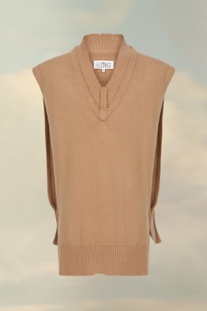 Maison Margiela Layered Knit Vest Bronze | 430958-WOJ