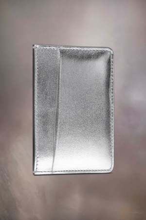 Maison Margiela Metallized Leather Four Stiches Cardholder Silver Color | 731950-FTB