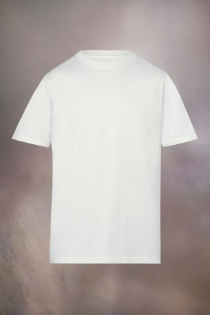 Maison Margiela Organic Cotton T-shirt Saxon Blue | 054732-HFV