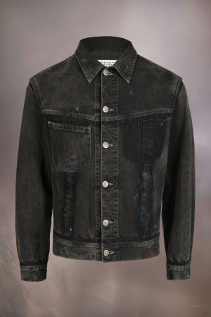 Maison Margiela Paint Denim Jacket Black | 381275-UFO