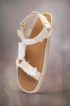 Maison Margiela Patchwork Canvas Hiking Sandals White | 092374-JDH