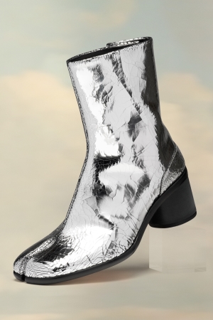 Maison Margiela Tabi Broken Mirror Boots Silver Color | 617204-VFK