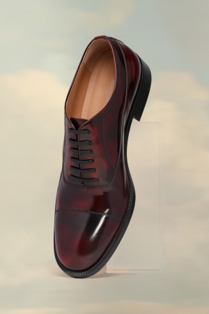 Maison Margiela Waxed Leather Shoes Burgundy | 916738-JXW