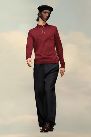 Maison Margiela Work-in-progress Polo Sweater Bordeaux | 096325-VPF